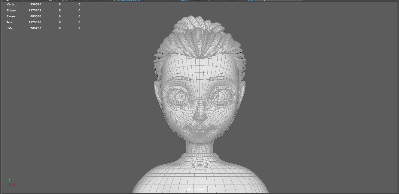 3D character head model 3D model_9