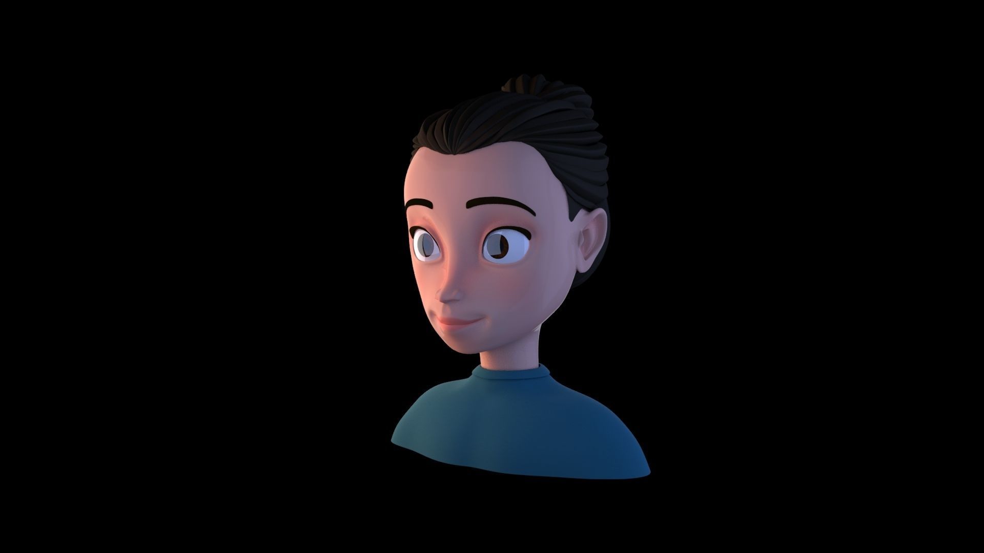 3D character head model 3D model_2