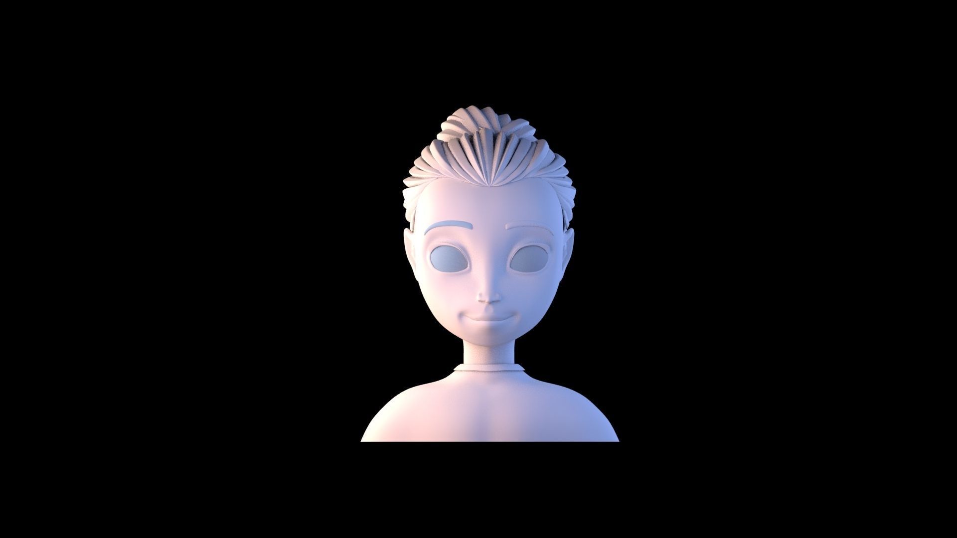 3D character head model 3D model_4