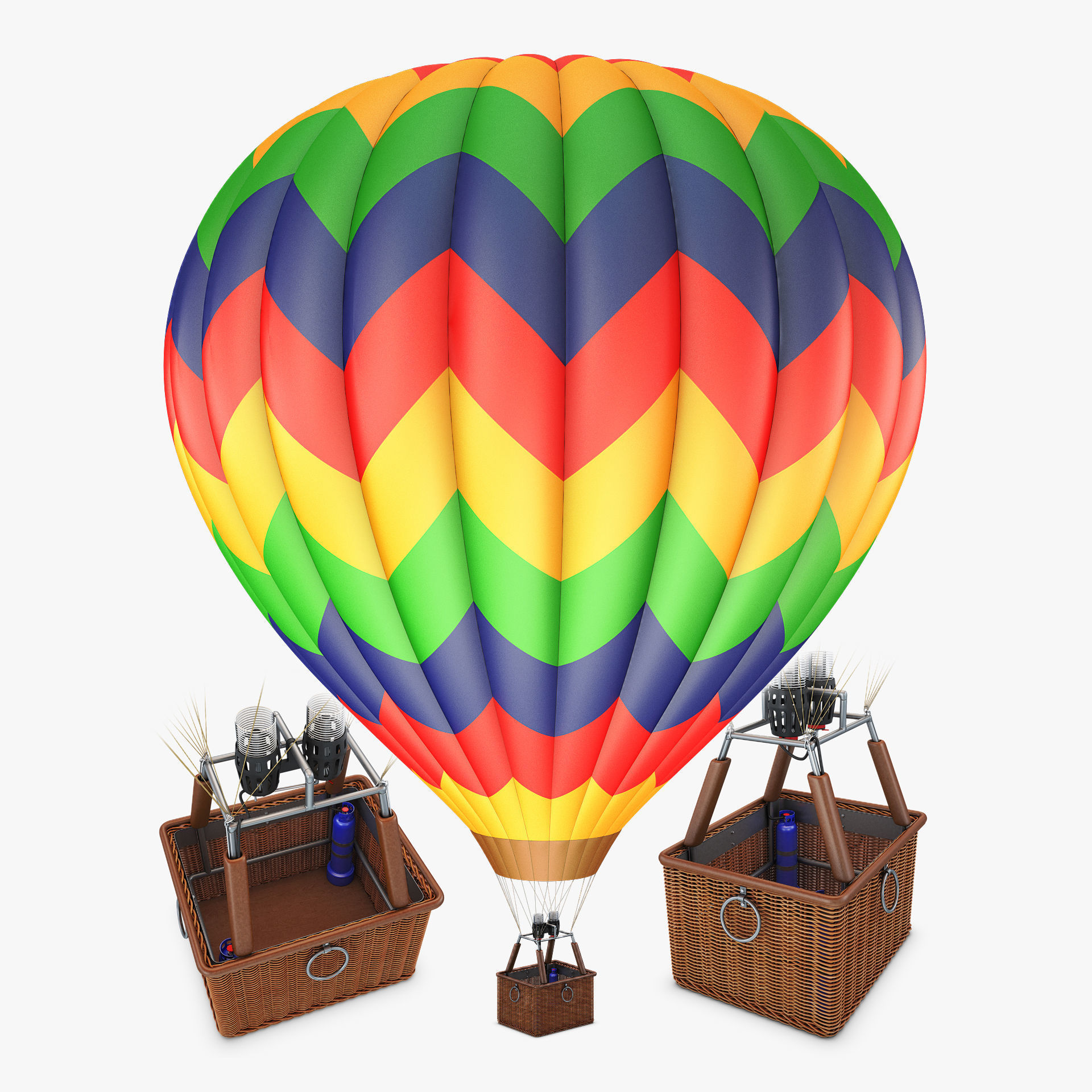 Hot Air Balloon v 2 3D model_1