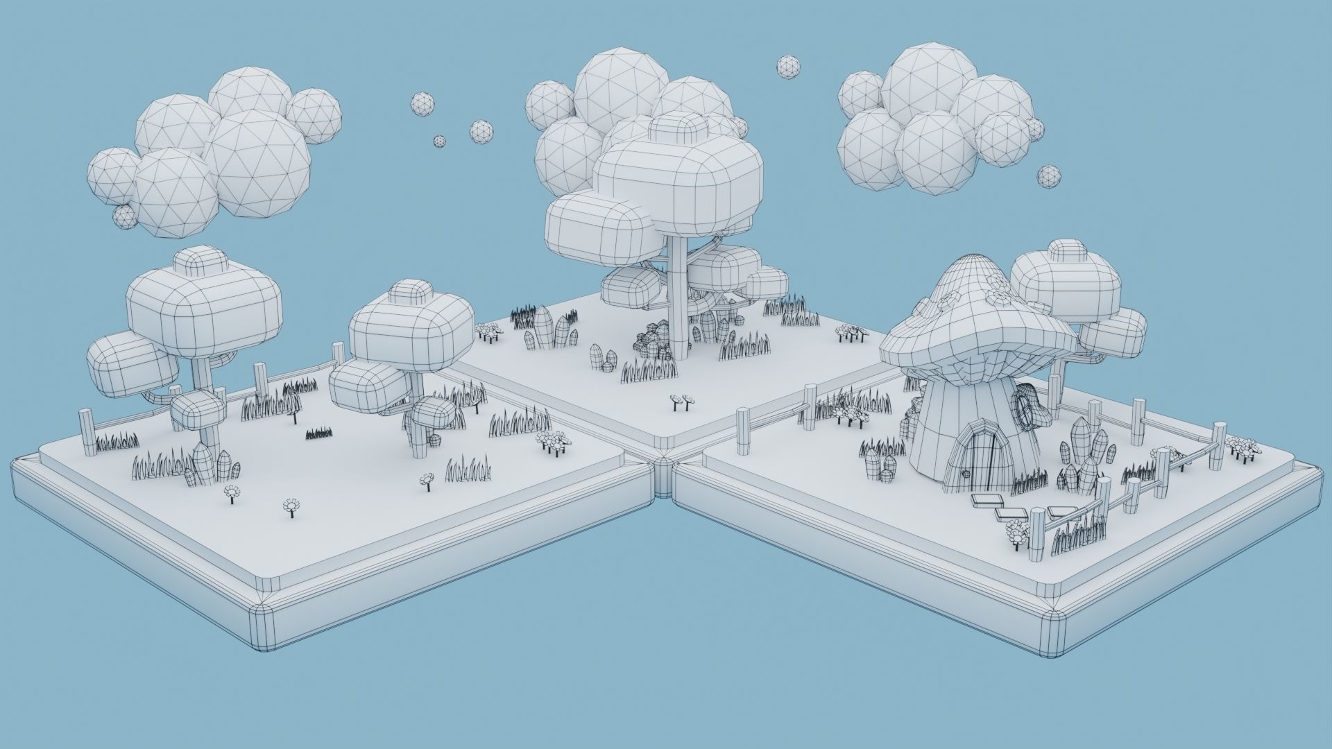 Toon Environment Low-poly 3D model_5