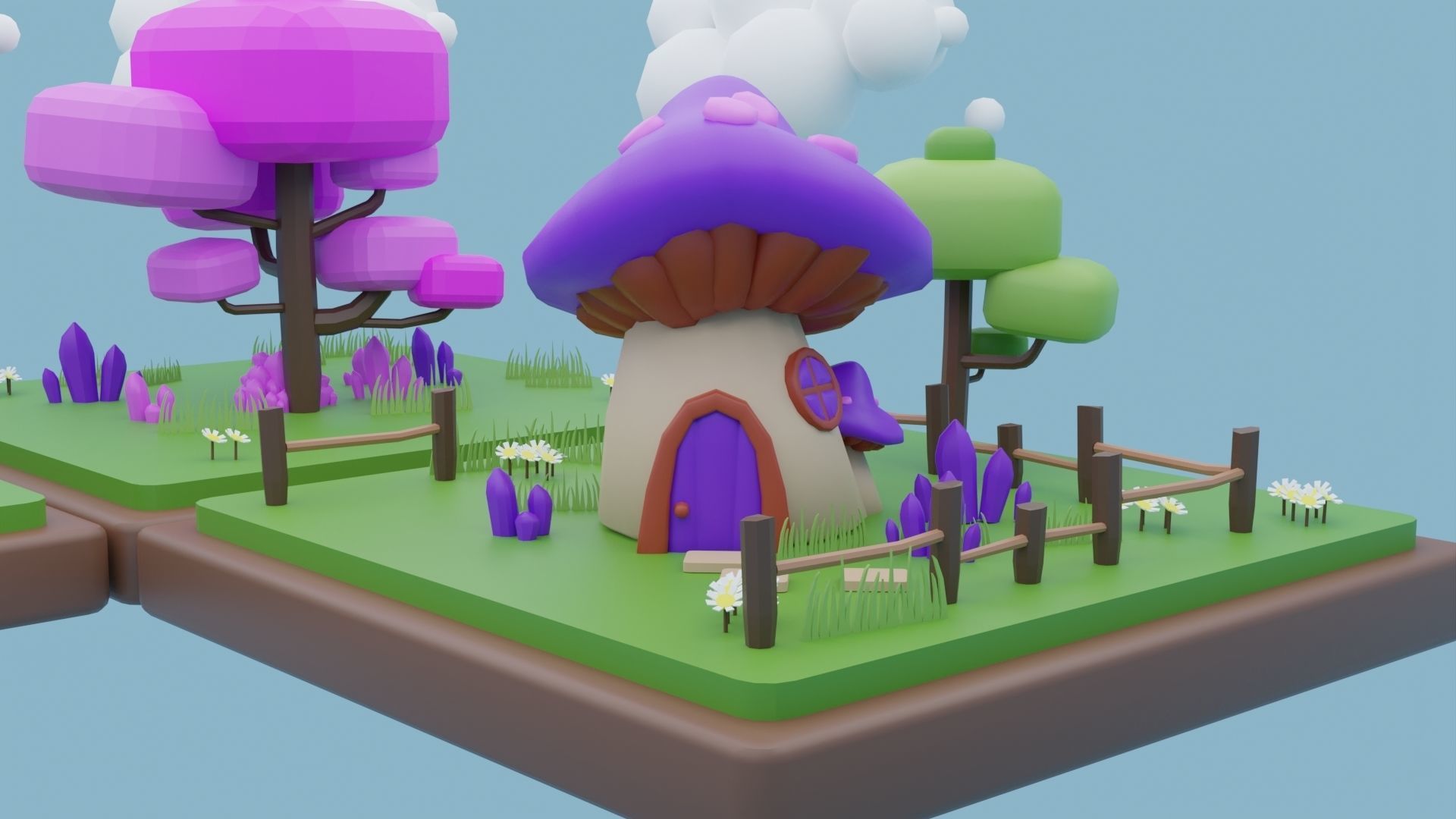 Toon Environment Low-poly 3D model_1