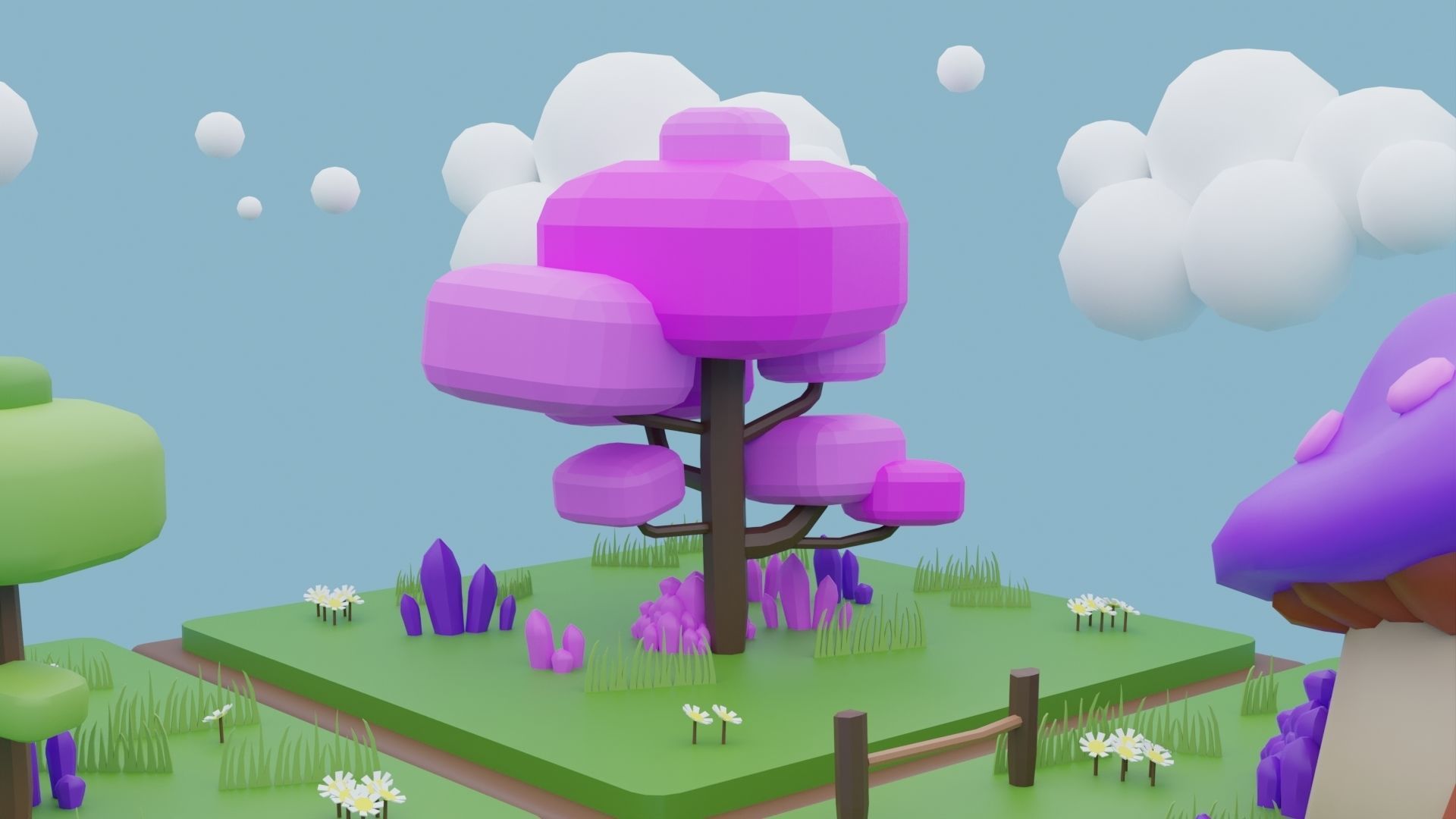 Toon Environment Low-poly 3D model_2