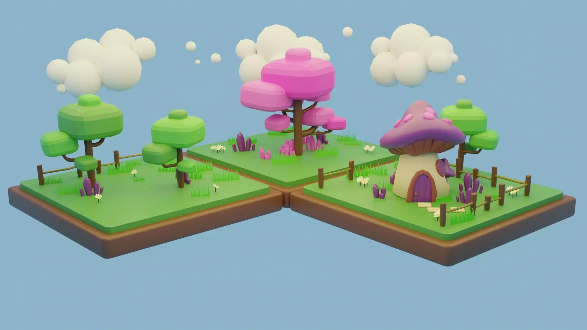 Toon Environment Low-poly 3D model_0