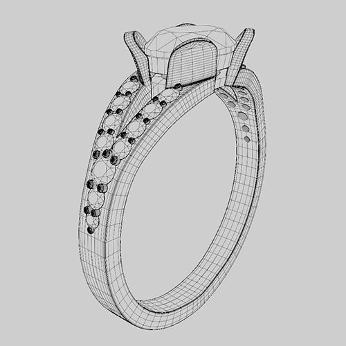 Gold Ring with emerald gem - 3D PRINT 3D print model_7