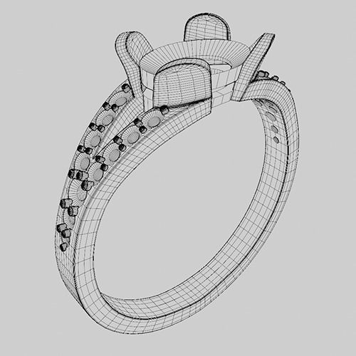 Gold Ring with emerald gem - 3D PRINT 3D print model_5