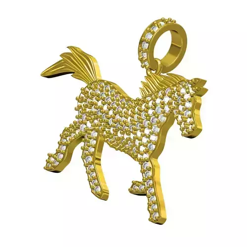 Antique Diamond Horse Pendant