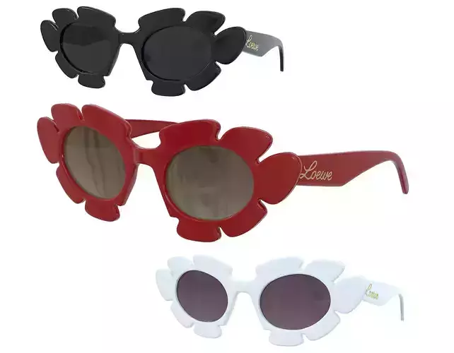 Loewe Flower sunglasses Low-poly 3D model