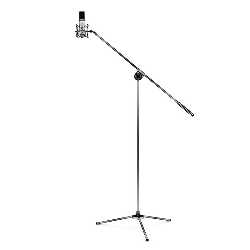 Microphone 1 mic stand with 3D model_1