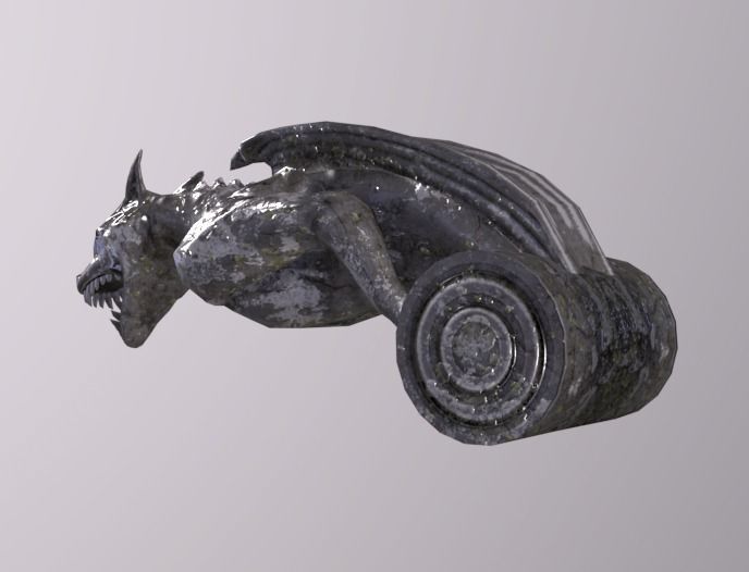 Gargoyle WingedBeast Low-poly 3D model_2