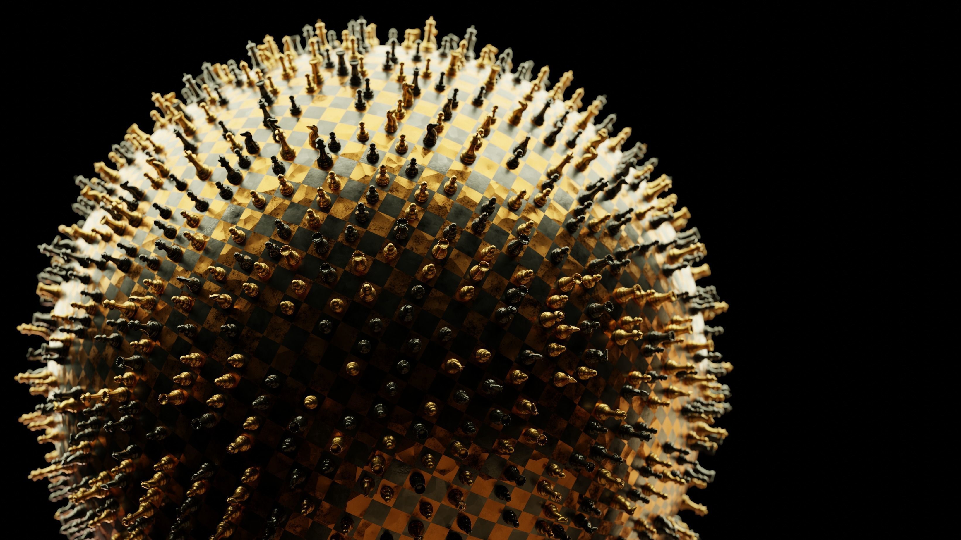 Chess globe 3D model_3