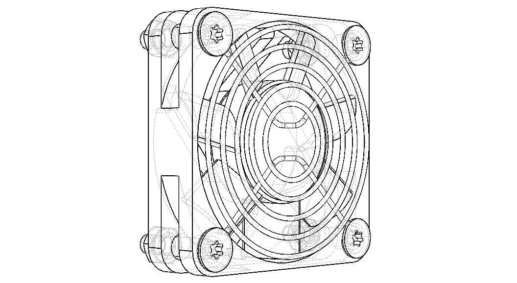4010 Cooling Fan 12VDC with Grill 3D model_26
