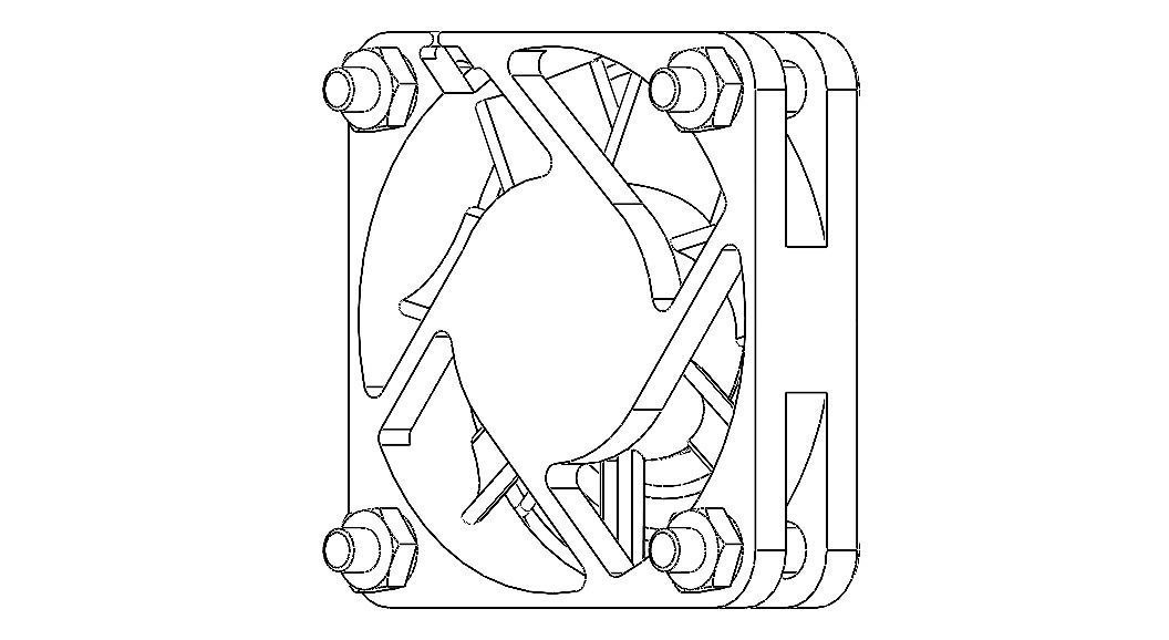 4010 Cooling Fan 12VDC with Grill 3D model_19