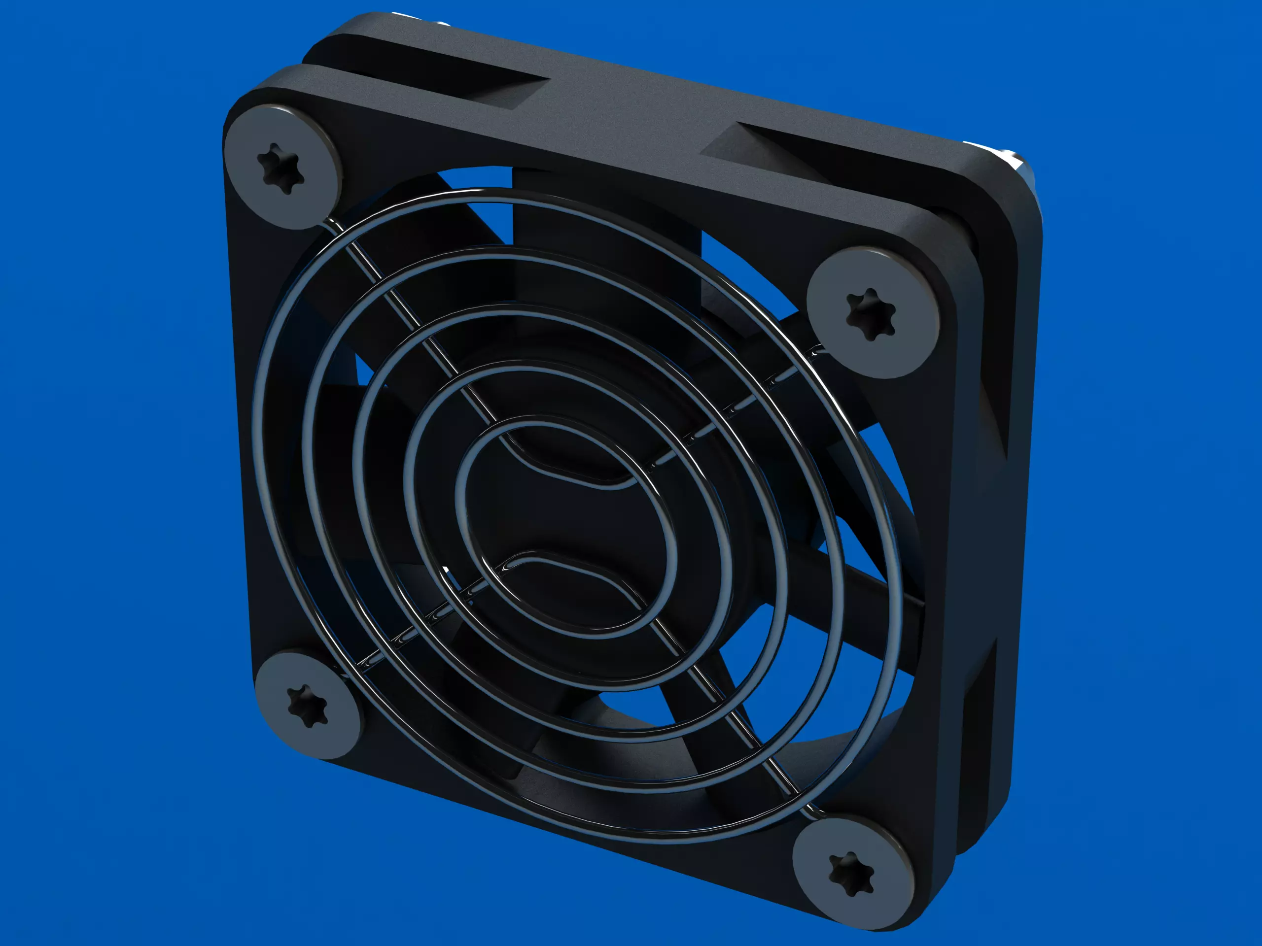 4010 Cooling Fan 12VDC with Grill 3D model_0