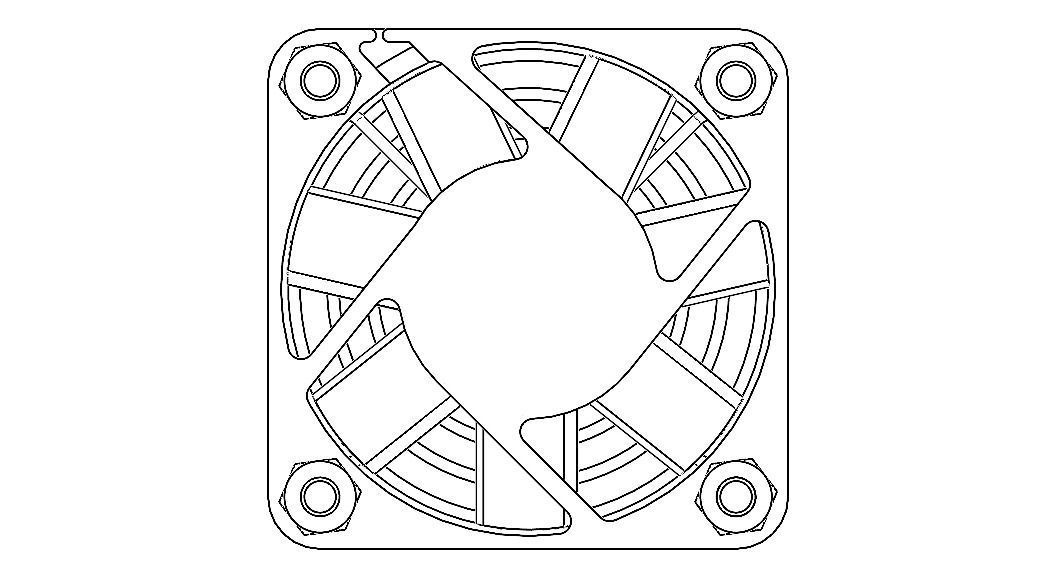 4010 Cooling Fan 12VDC with Grill 3D model_16