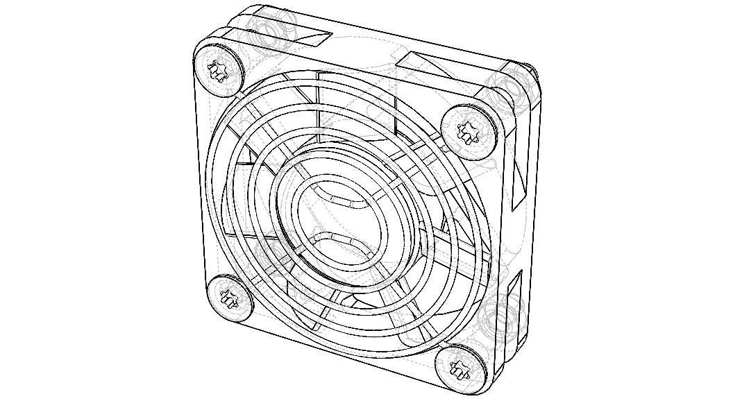 4010 Cooling Fan 12VDC with Grill 3D model_2