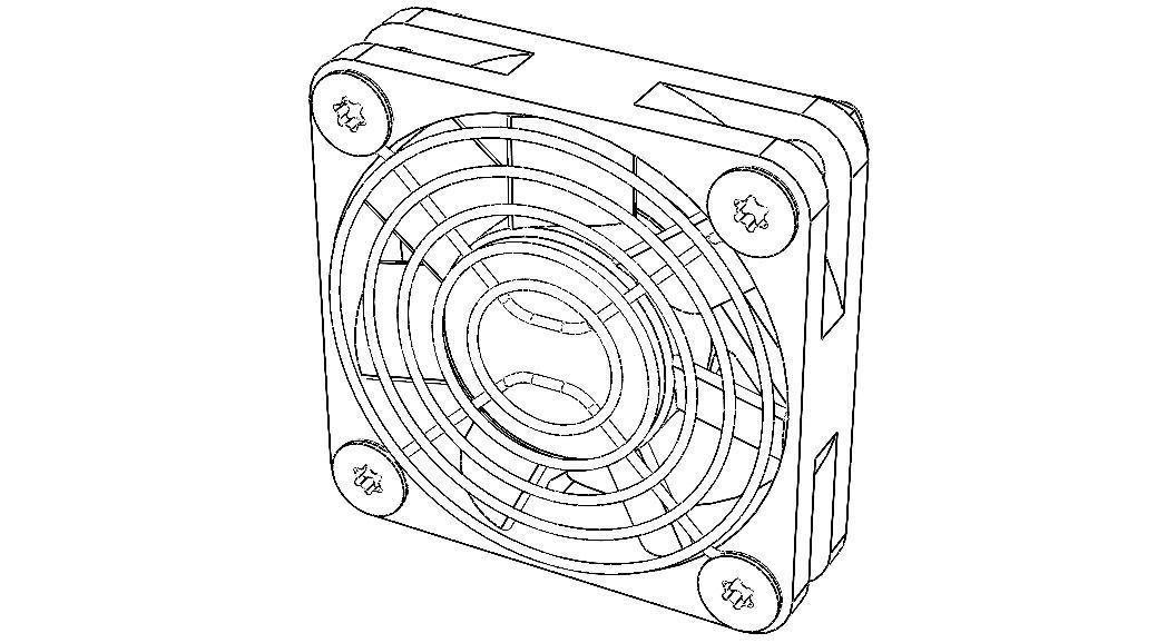 4010 Cooling Fan 12VDC with Grill 3D model_1