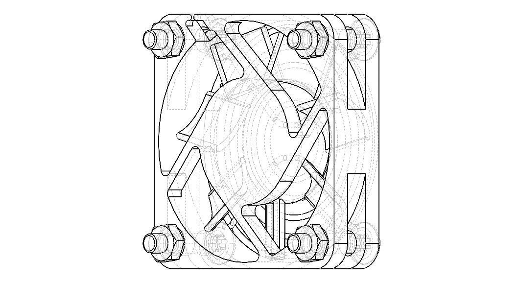 4010 Cooling Fan 12VDC with Grill 3D model_20