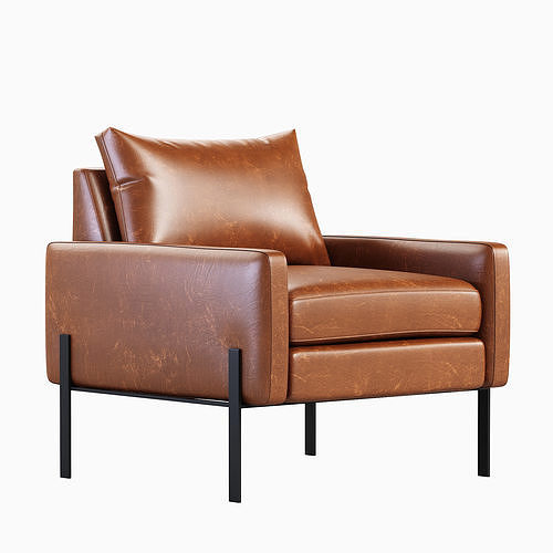 Gunnison Cognac Leather Chair 3D model
