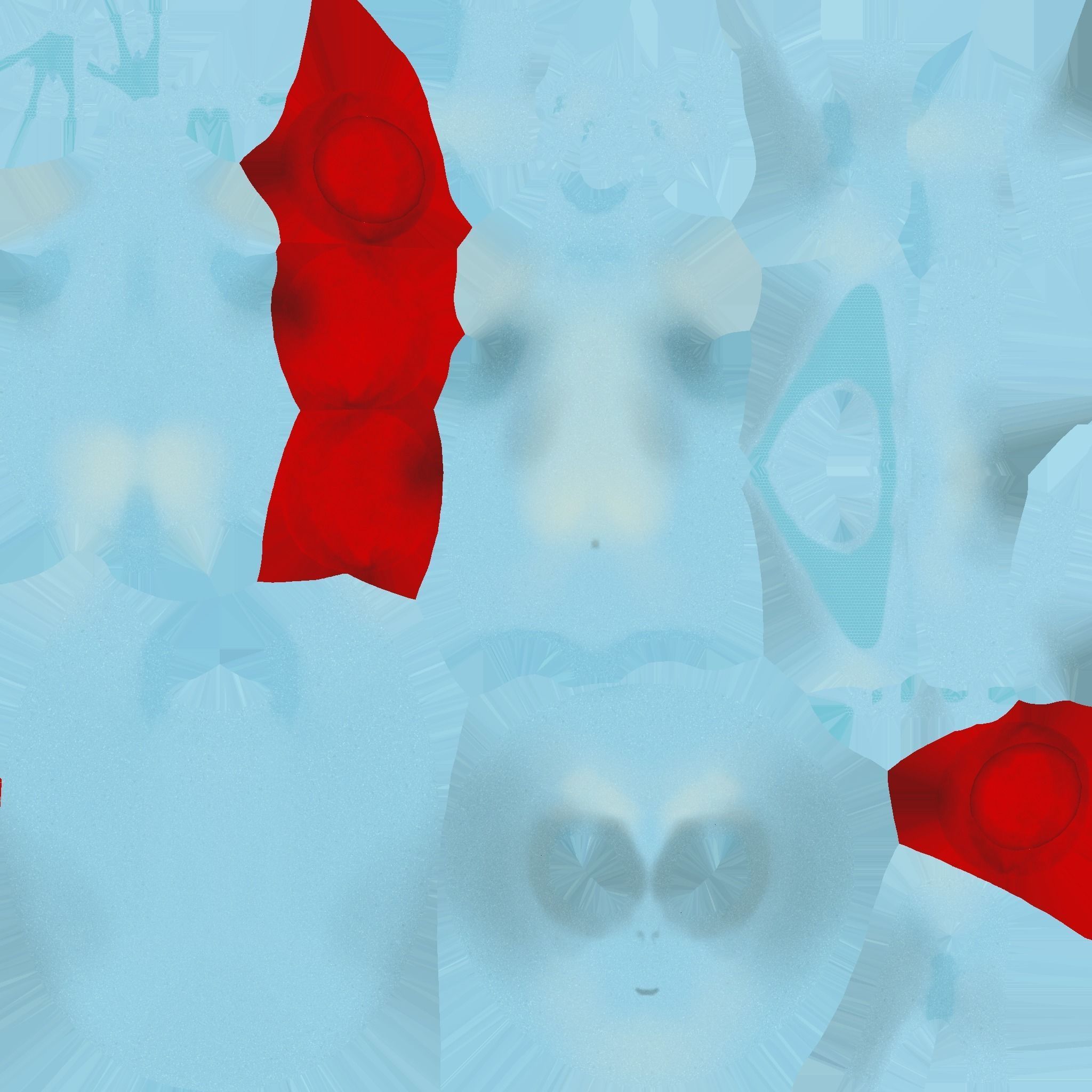 Cute Alien A08 Blue Red - Simple - Character Design Low-poly 3D model_22