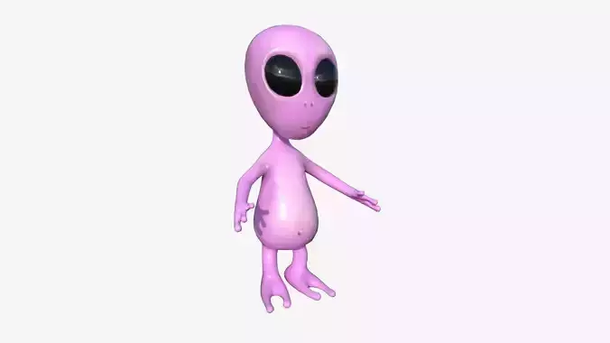 Cute Alien A09 Pink Black - Simple - Character Design Low-poly 3D model Cute Alien A09 Pink Black - Simple - Character Design Low-poly 3D model