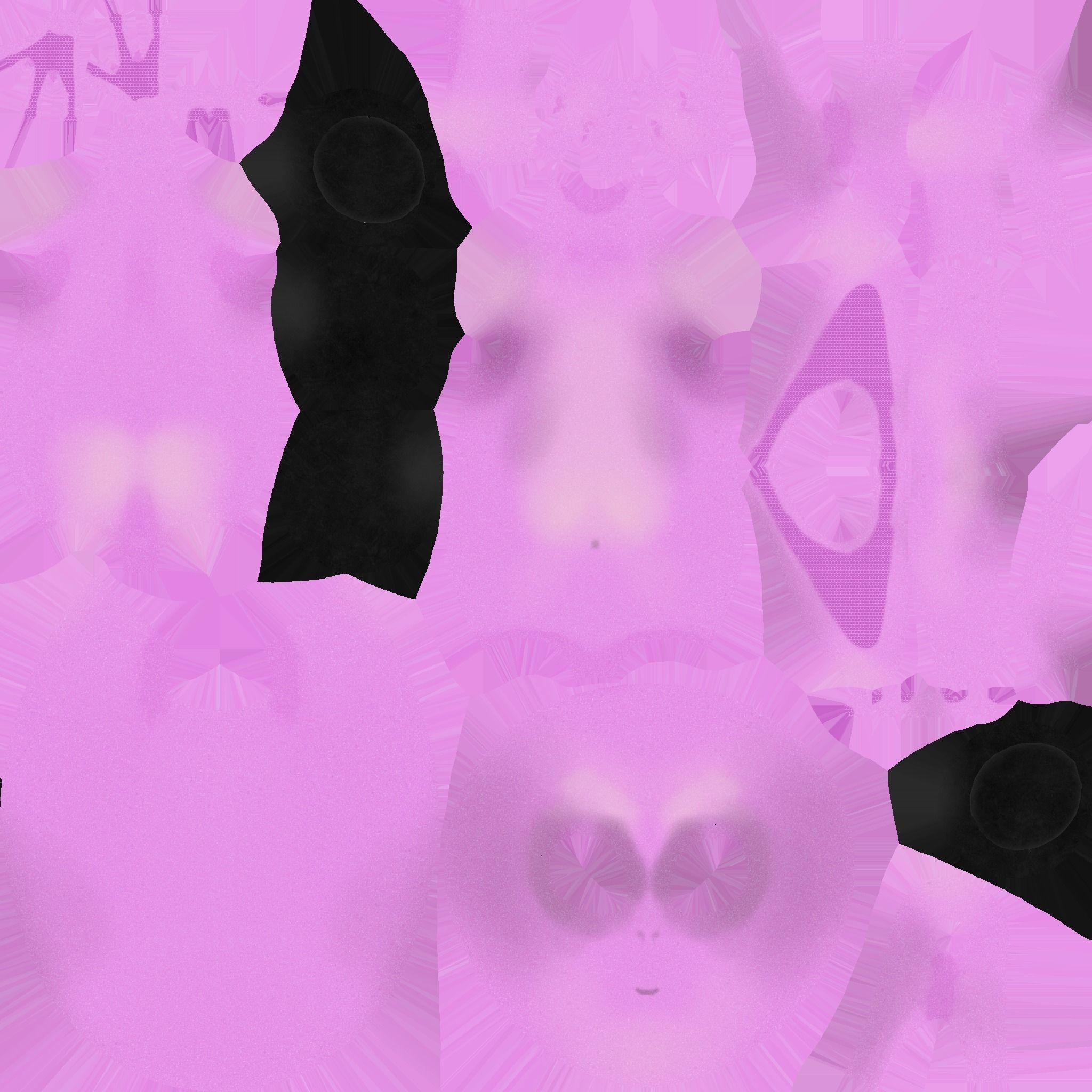 Cute Alien A09 Pink Black - Simple - Character Design Low-poly 3D model_22