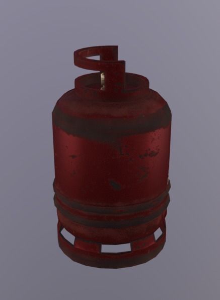 Gas Canister Low-poly 3D model_2