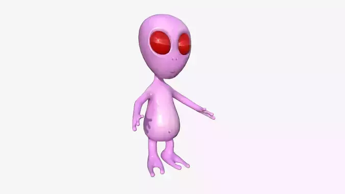 Cute Alien A10 Pink Red - Simple - Character Design Low-poly 3D model Cute Alien A10 Pink Red - Simple - Character Design Low-poly 3D model
