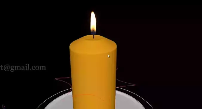 Candle Dynamic Rig Low-poly 3D model