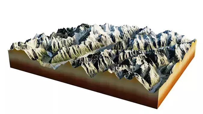  Mount Cook Southern Alps Mountain range 3D Model Terrain 3D model