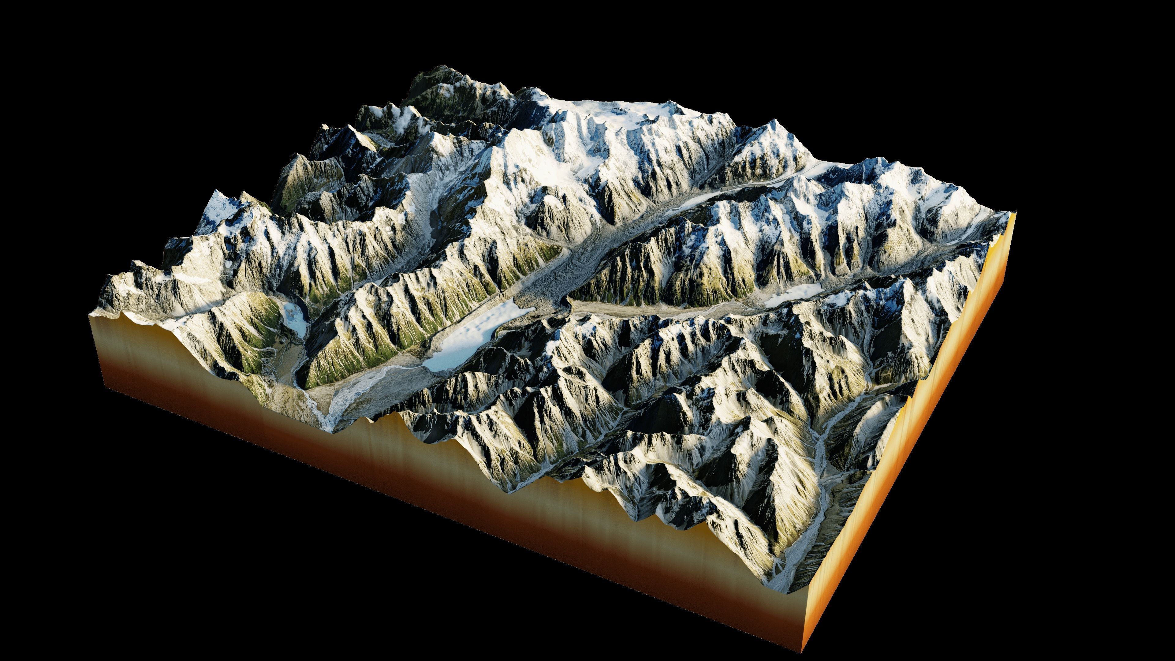  Mount Cook Southern Alps Mountain range 3D Model Terrain 3D model_3