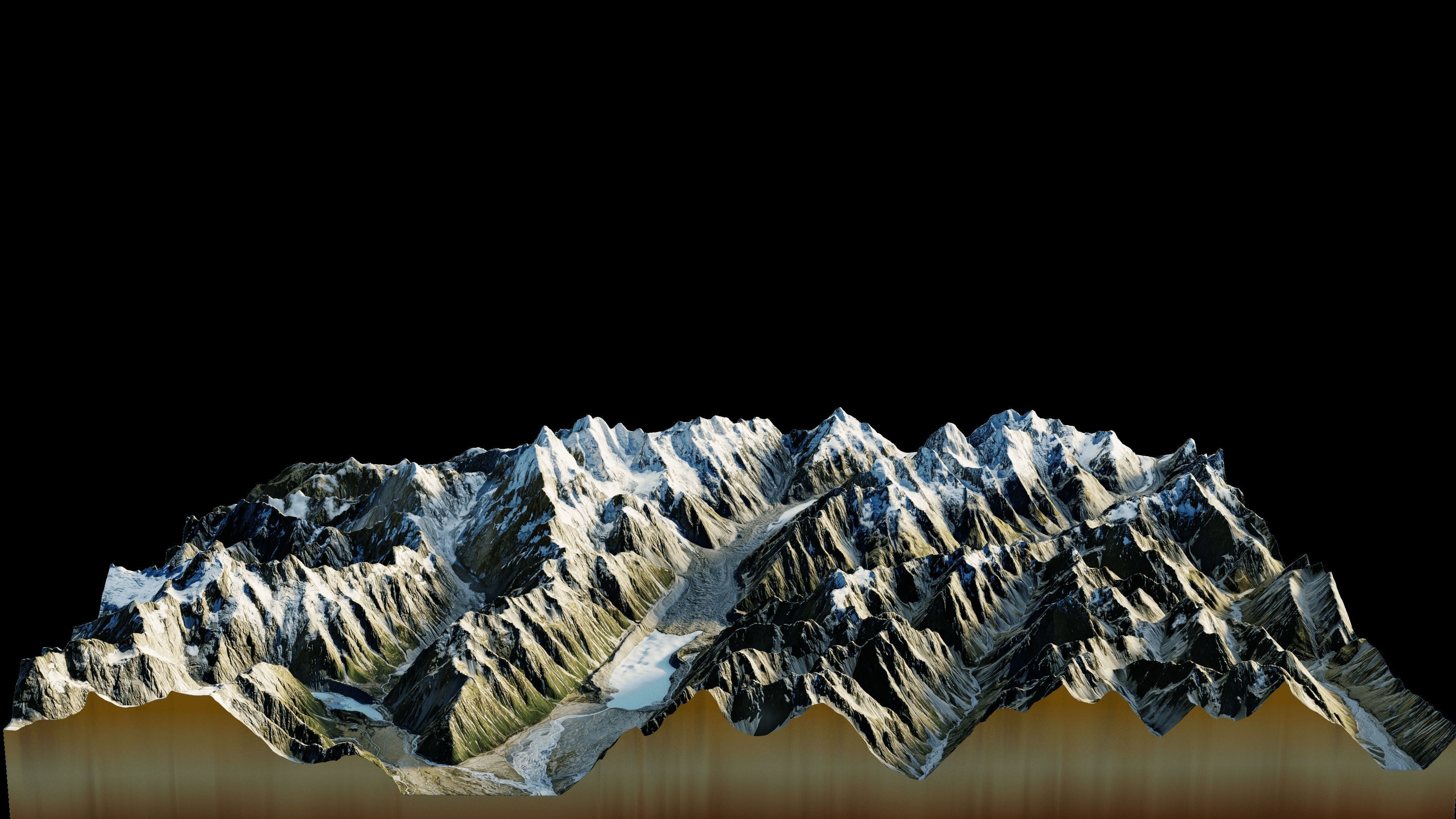  Mount Cook Southern Alps Mountain range 3D Model Terrain 3D model_2