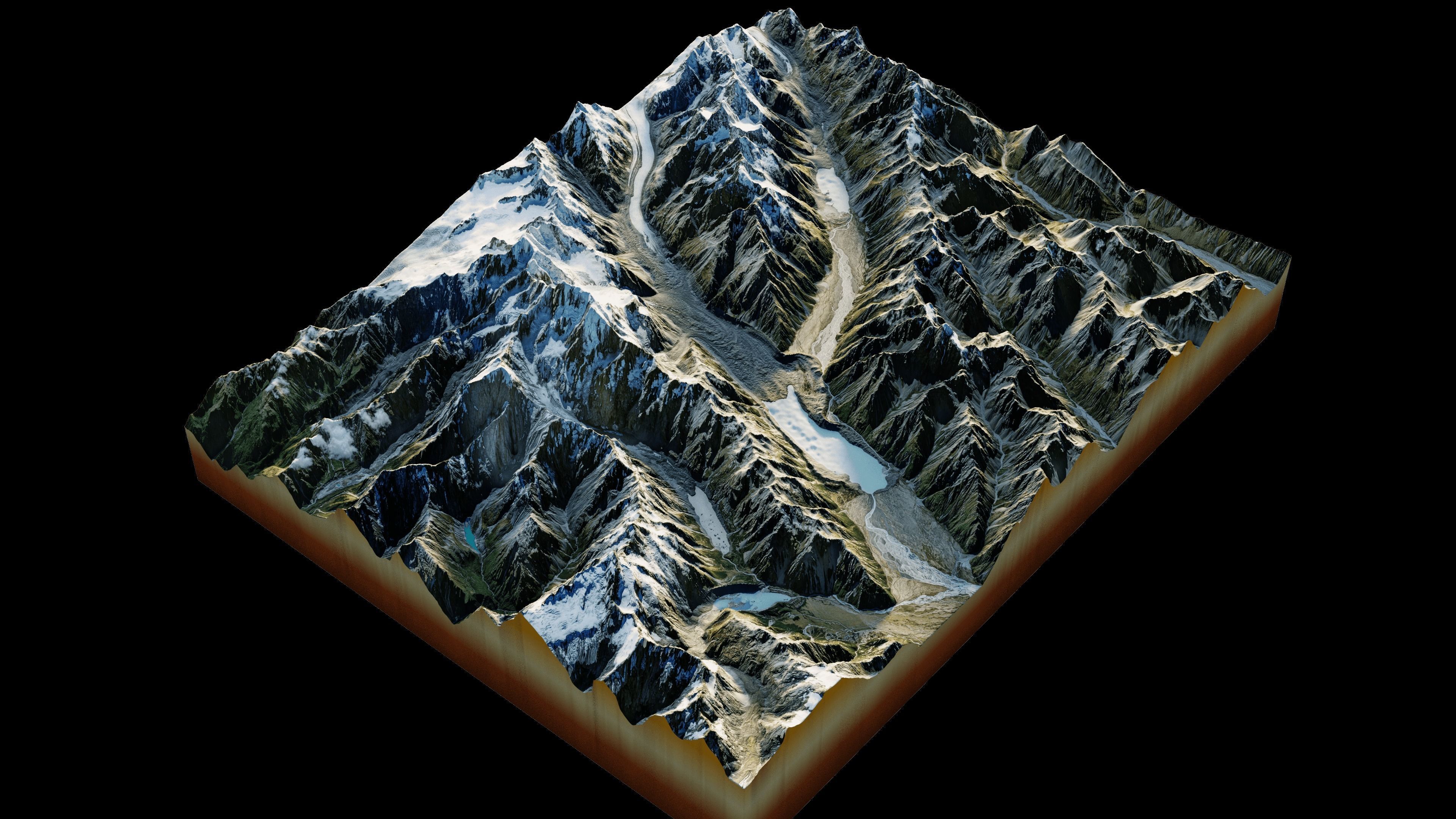  Mount Cook Southern Alps Mountain range 3D Model Terrain 3D model_5