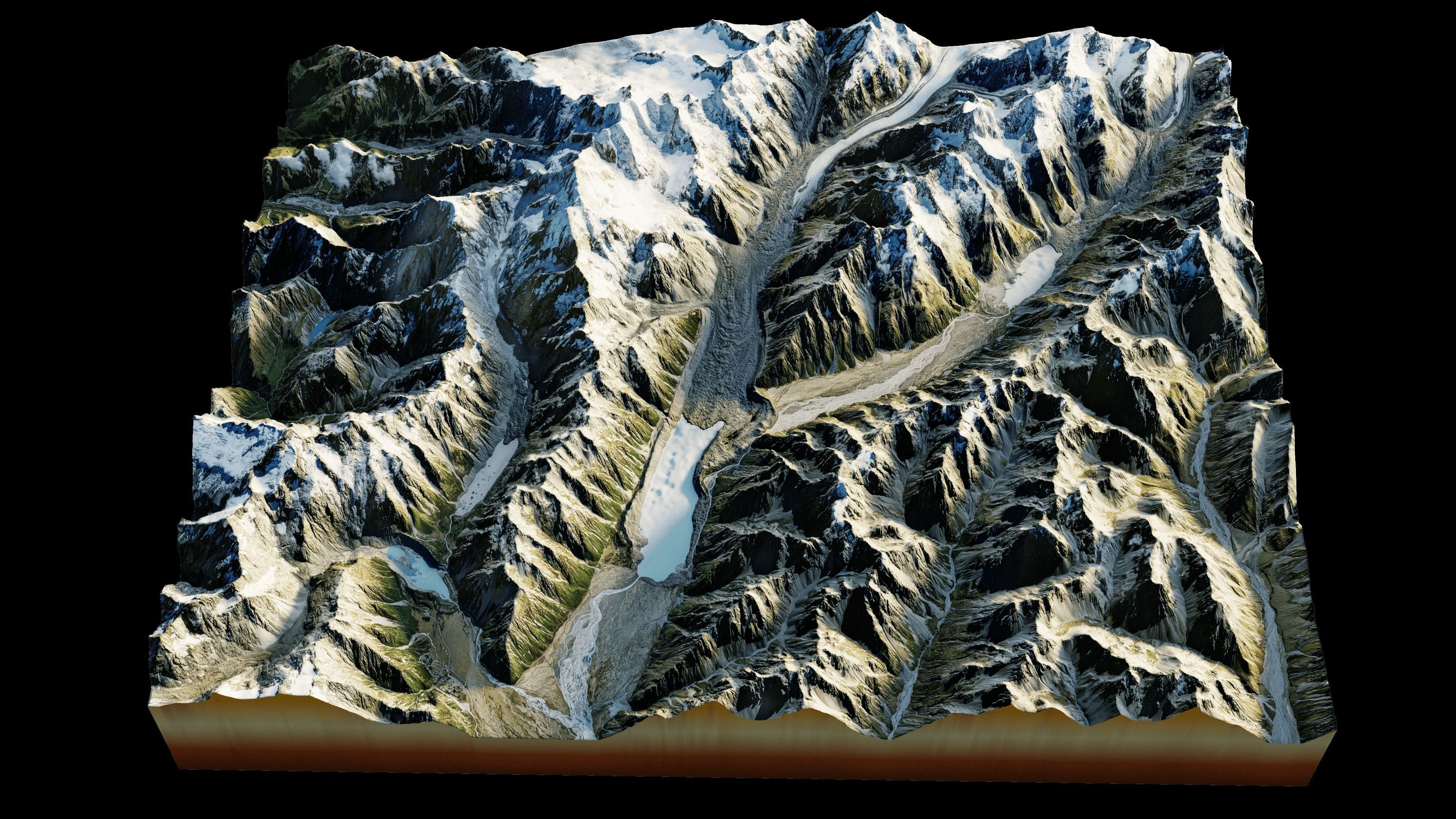  Mount Cook Southern Alps Mountain range 3D Model Terrain 3D model_6