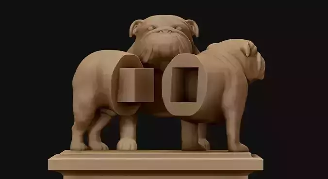 Bulldog - Animal dog 3D print model 3D print model