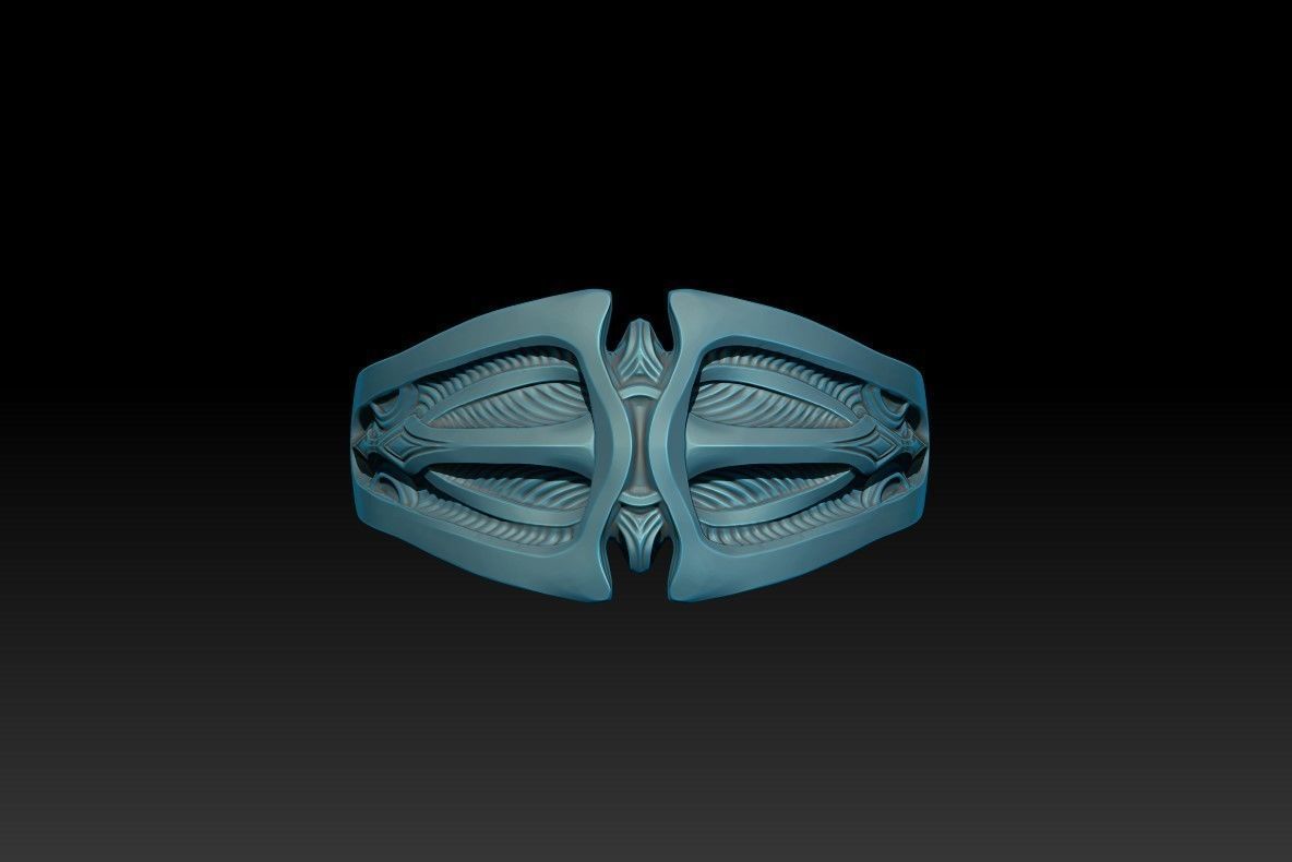 Modern Shield Ring Band 3D print model_13