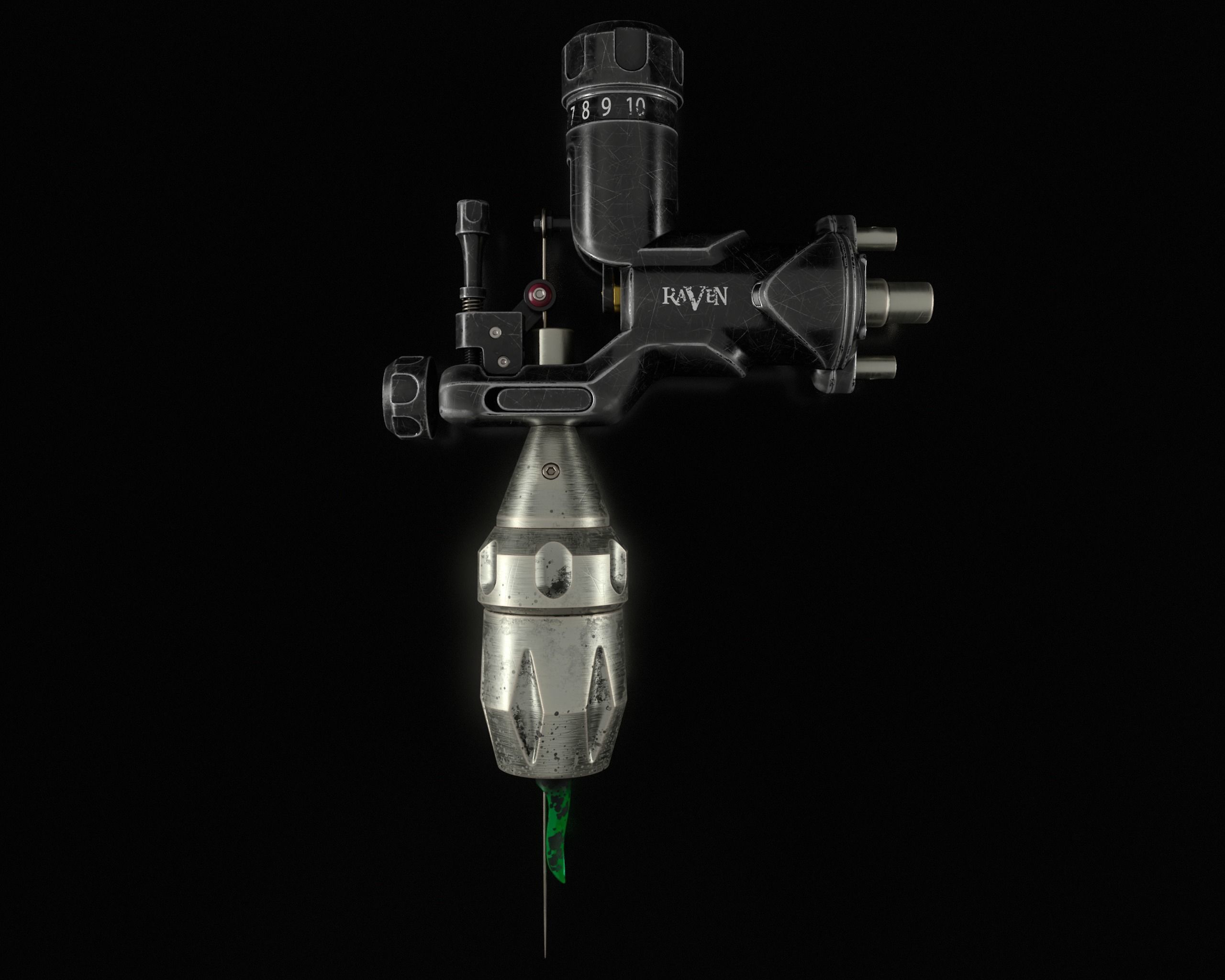 Rotary Tattoo Machine 3D Model Low-poly 3D model_3