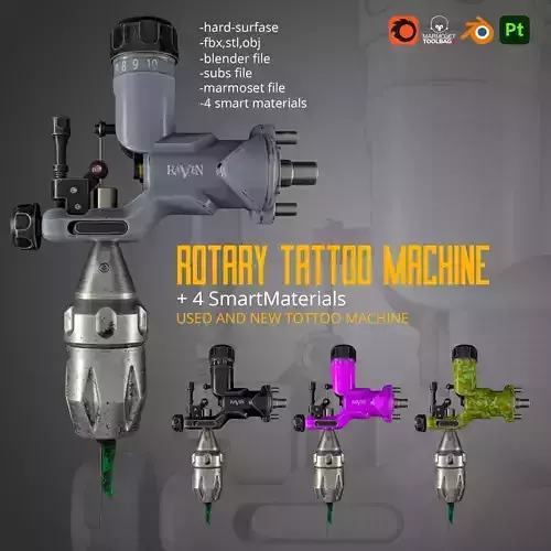 Rotary Tattoo Machine 3D Model Low-poly 3D model