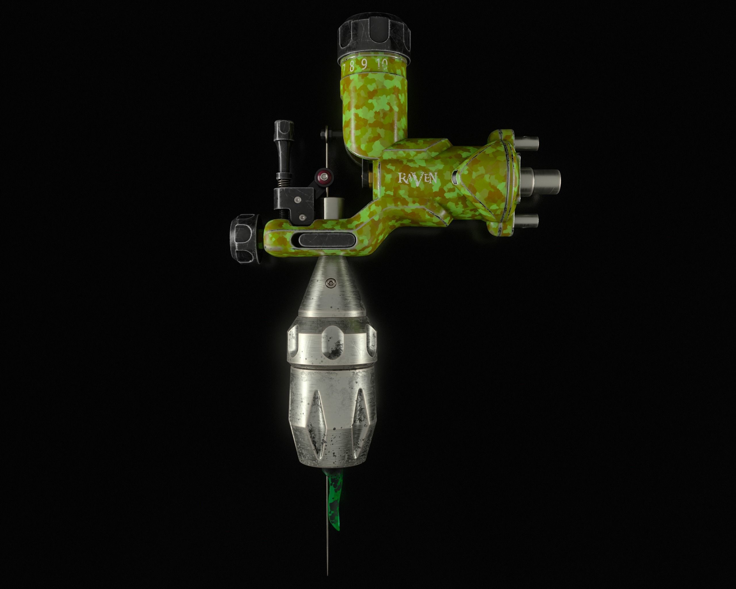 Rotary Tattoo Machine 3D Model Low-poly 3D model_4