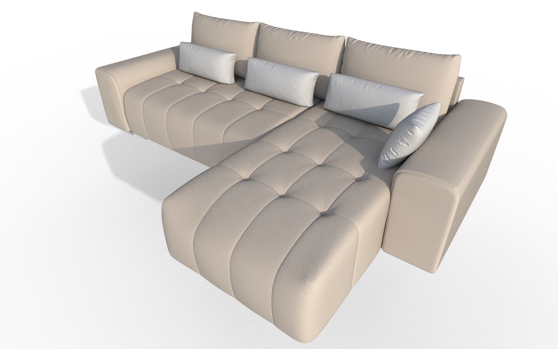 Modern Sofa Low-poly 3D model_3
