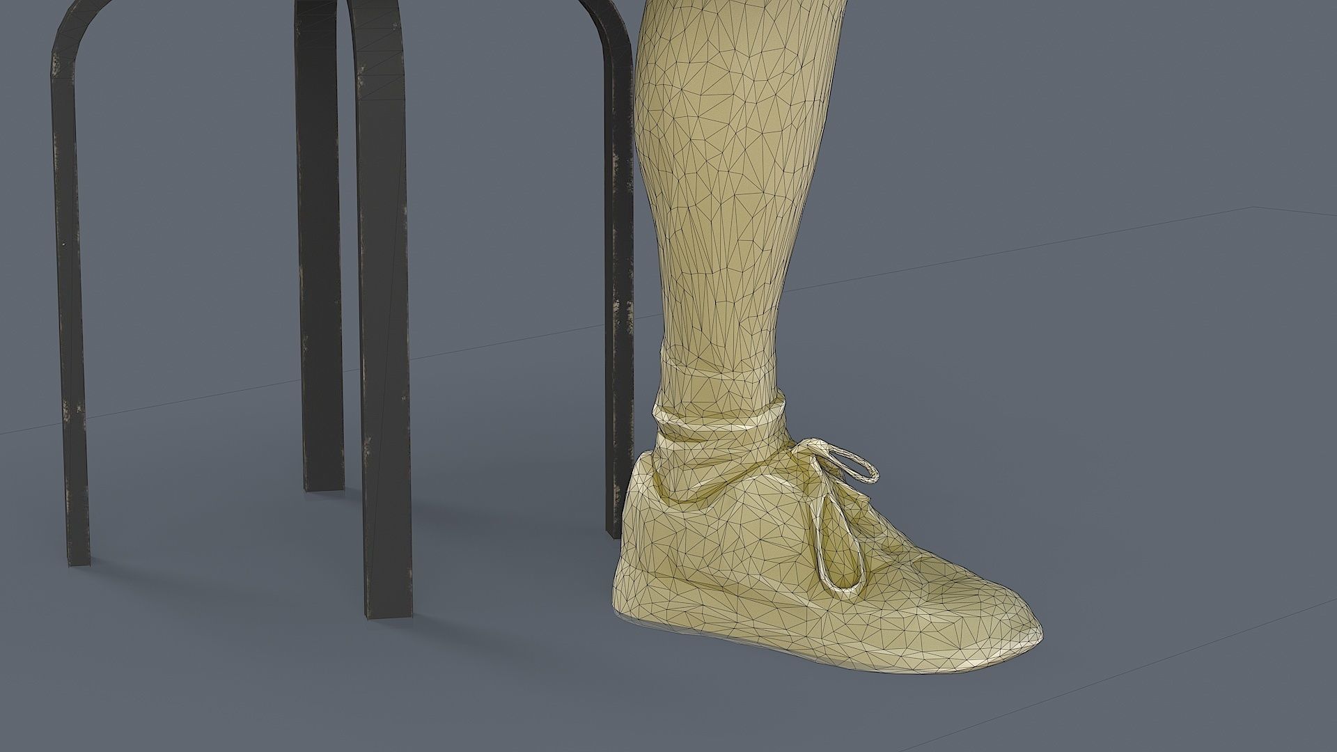 Sitting Observer Young Man in Casual T-shirt and Shorts 3D model_15