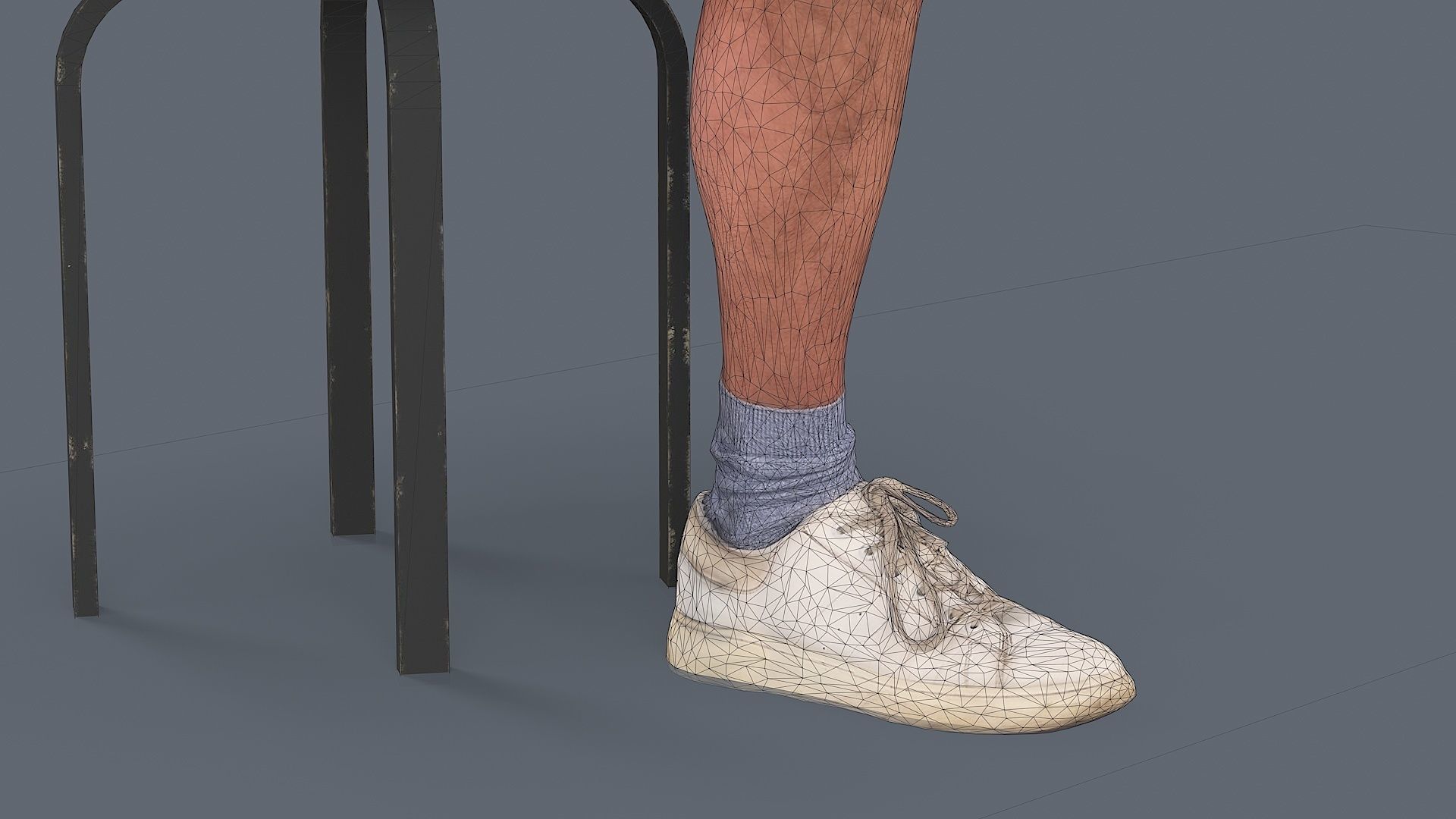 Sitting Observer Young Man in Casual T-shirt and Shorts 3D model_14