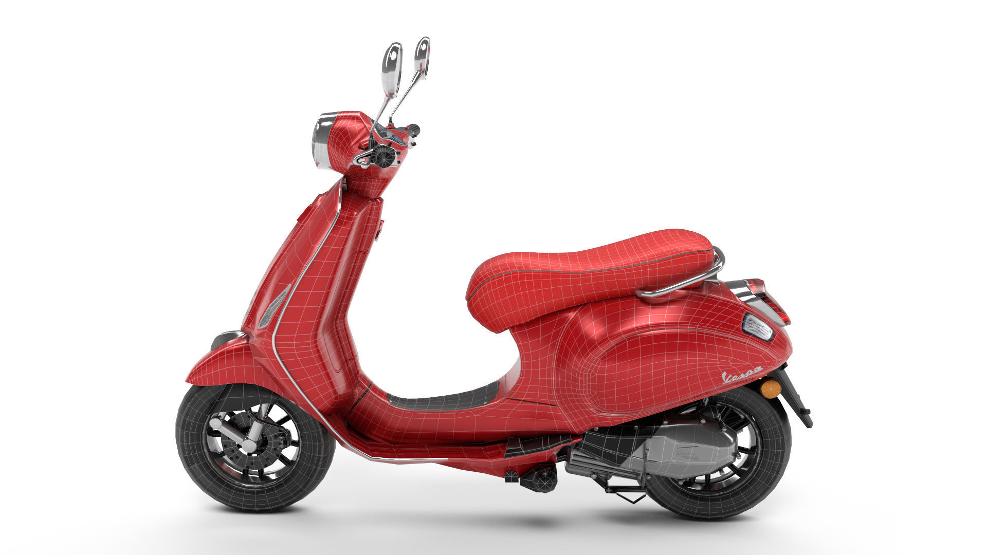 Vespa Low-poly 3D model_8