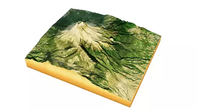 Popocatepetl Volcano 3D Model Terrain 3D model