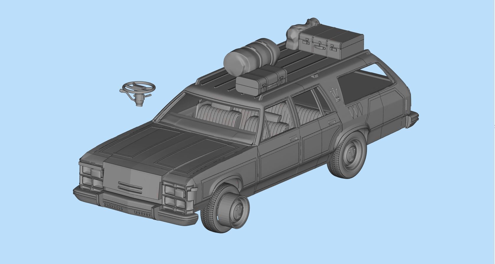  Green Wagon national lampoons vacation  queen family truckster 3D print model_2