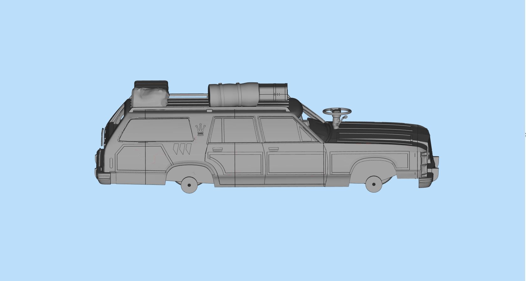  Green Wagon national lampoons vacation  queen family truckster 3D print model_5
