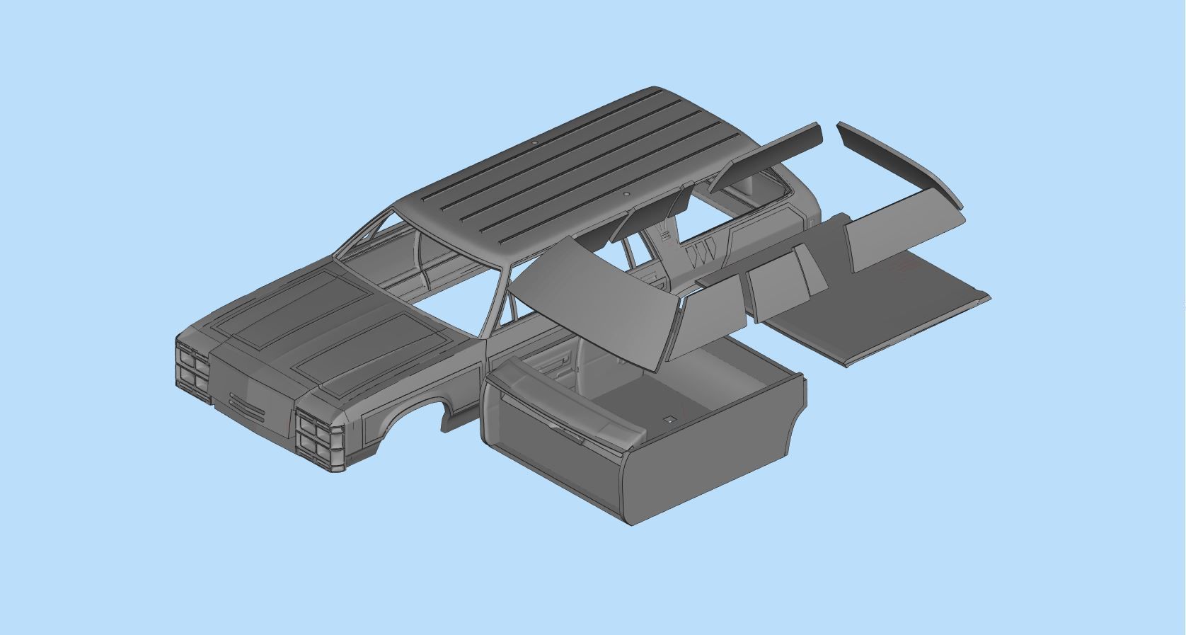  Green Wagon national lampoons vacation  queen family truckster 3D print model_12