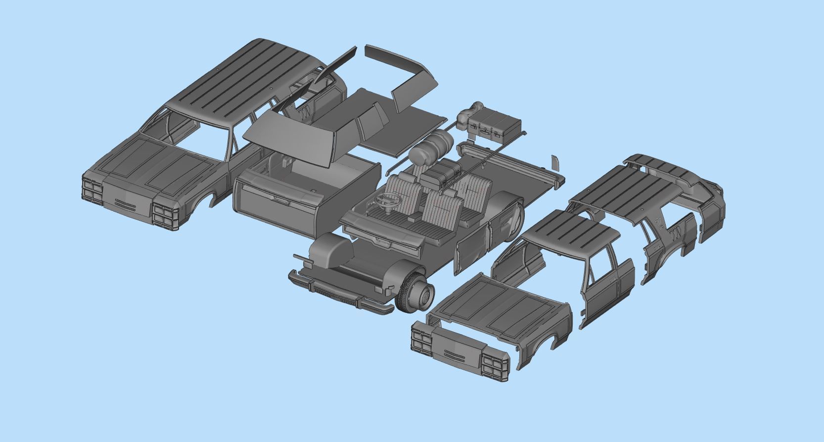  Green Wagon national lampoons vacation  queen family truckster 3D print model_6