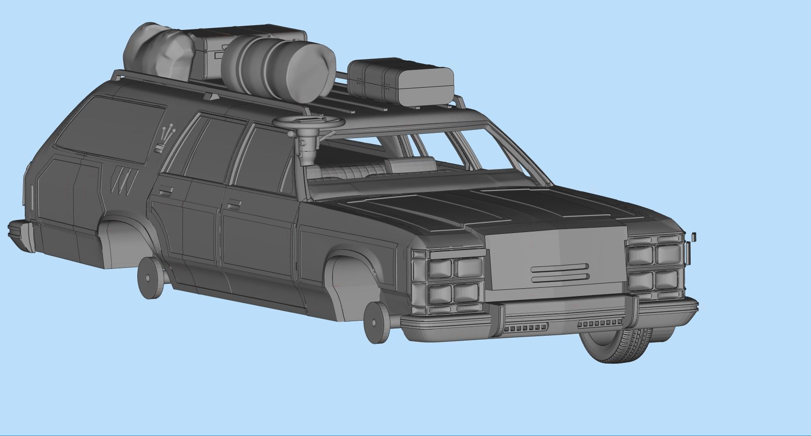  Green Wagon national lampoons vacation  queen family truckster 3D print model_4