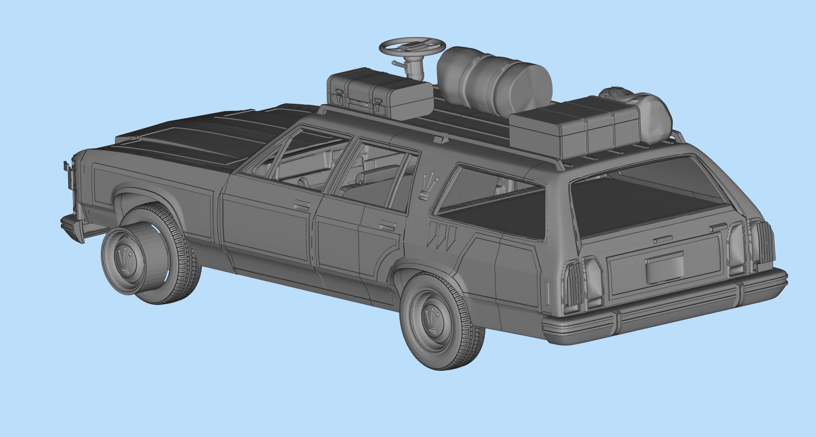  Green Wagon national lampoons vacation  queen family truckster 3D print model_10